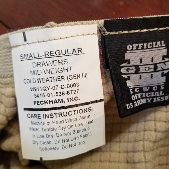 NWT U.S. Army ADS Midweight Cold Weather (Gen III) Drawers Size S-Small-Regular - Picture 8 of 10